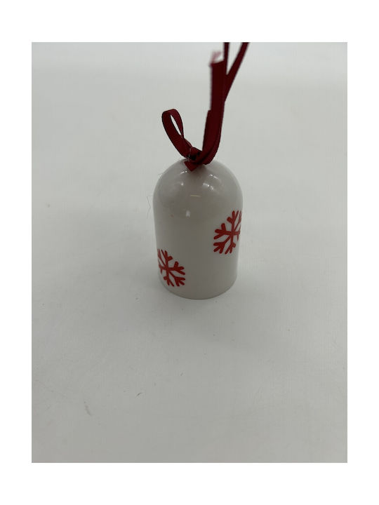 Hanging Hanging Bell Ornament Plastic White