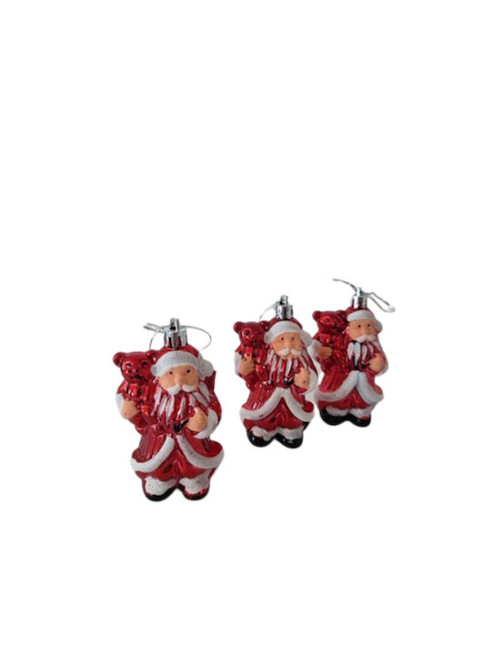 Hanging Snowman Ornament Plastic 9x5cm Set 6pcs