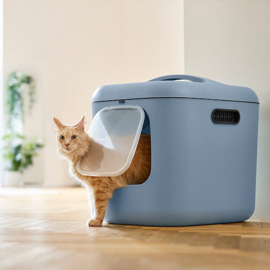 Rotho My Pet Biala Xl Τουαλέτα Γάτας Κλειστή Μπλε