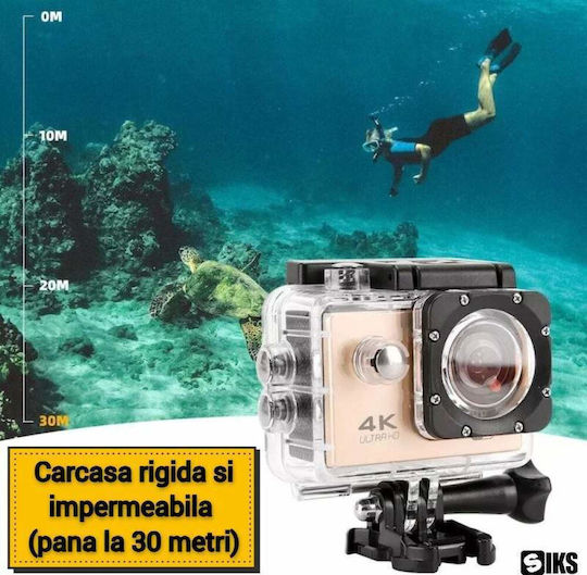 32GB Cameră de Acțiune HD (720p) Subacvatică (cu Carcasă) și Wi-Fi Aurie