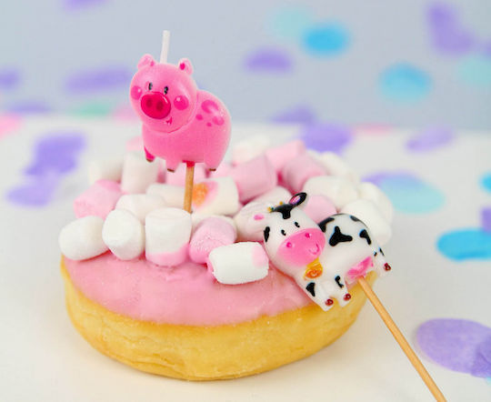 Farm Animal Candles 5 pcs, Total Stick Height 7 cm