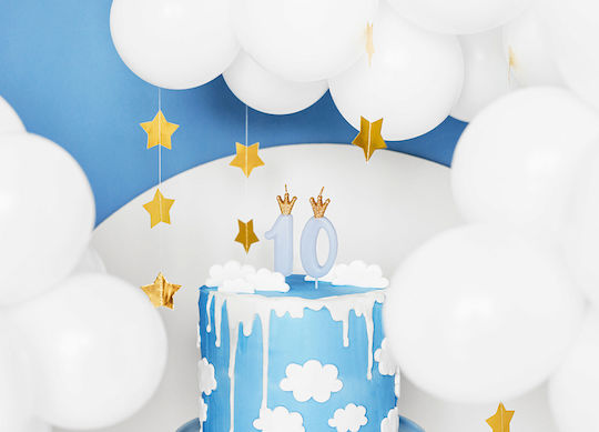 Light Blue Crown Candle No 0 9.5cm