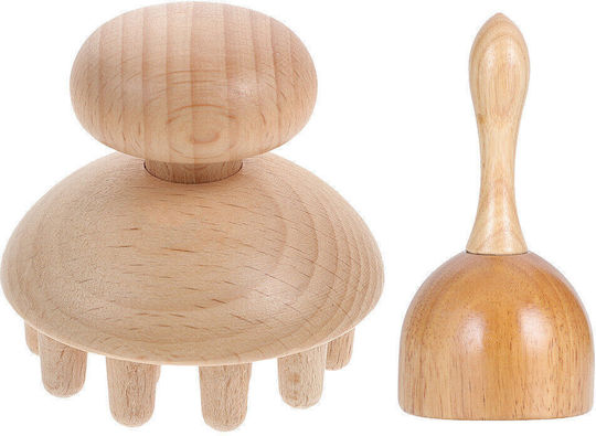 Ξύλινα Εργαλεία Μασάζ Μαδεροθεραπεία Wood Therapy Massage Set 4τμχ