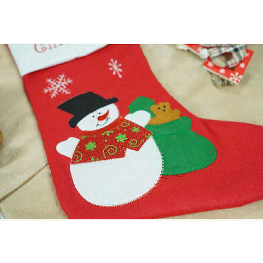Șosete Cadou Design Om de Zăpadă Flippy Roșu Dimensiune 19x38 Cm Textile Interior
