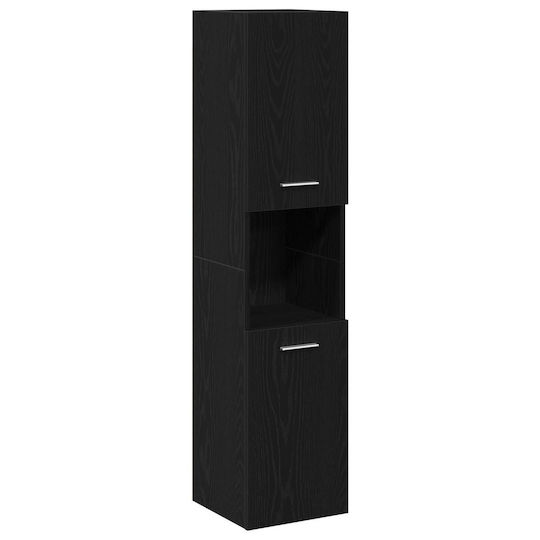 vidaXL Countertop Countertop without Sink, with Mirror & Column Black Oak