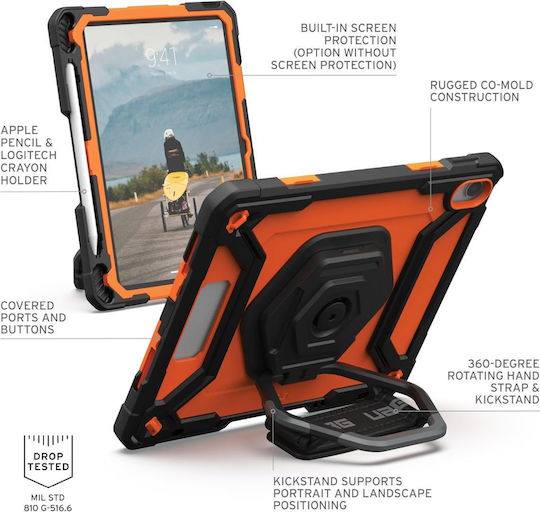 UAG Plasma Flip Cover Rotating Durable Orange Apple iPad 10.9 2022 Apple iPad 11 2025