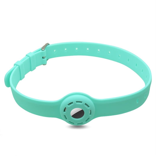 Protective Pet Collar Case Silicone for AirTag in Green color
