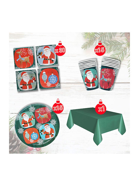Set Patry Weihnachten 15 Gäste 61-teilig