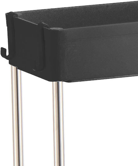 Bakaji Troleu De Bucătărie Din Plastic Cu 4 Locuri Negru 40x13.5x85cm