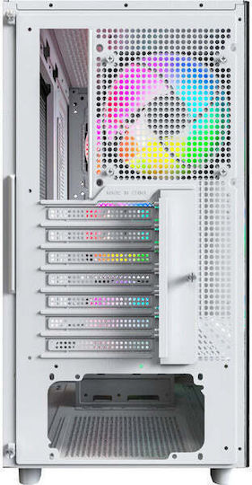 Montech XR Wood Gaming Midi Tower Computer Case with Side Window and ARGB Lighting White