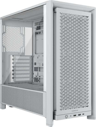 Corsair Frame 4000D RS Gaming Middle Tower Carcasă PC cu Deschidere Laterală Albă
