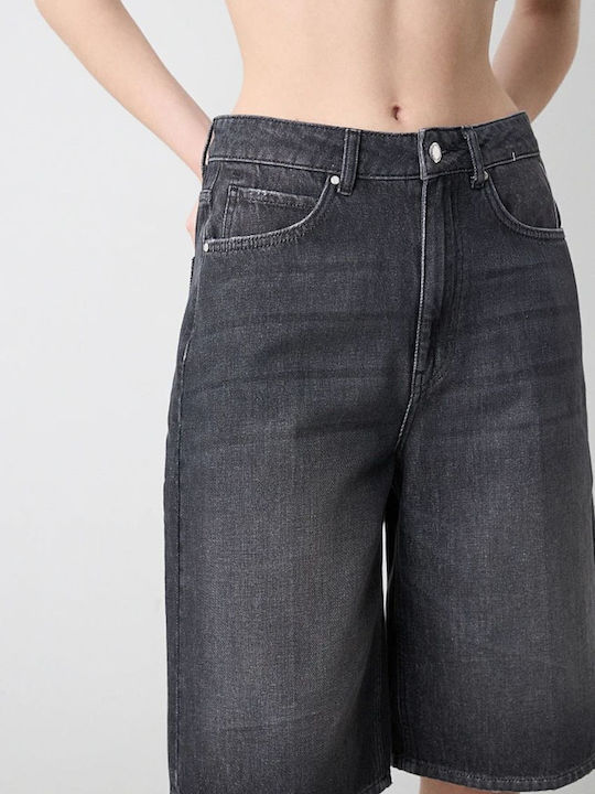 Damen Bermuda Jean Black Denim