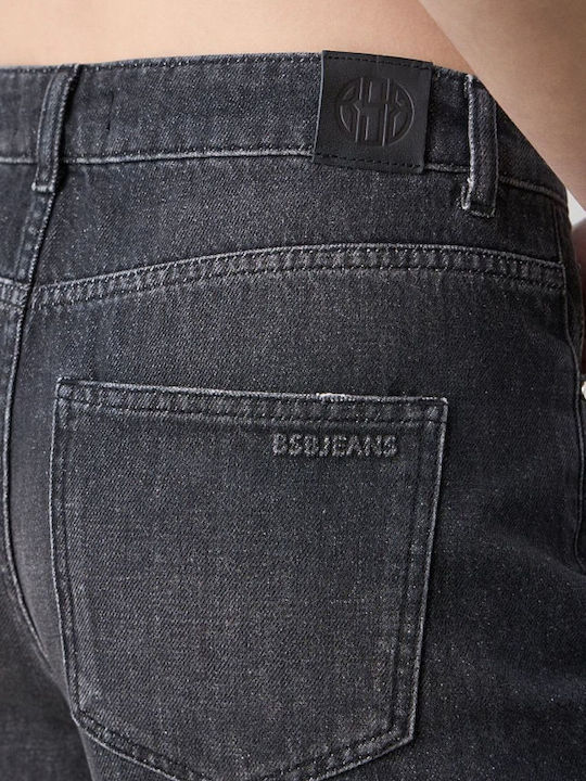 Damen Bermuda Jean Black Denim