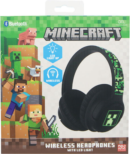OTL Minecraft Ασύρματα / Ενσύρματα On Ear Ακουστικά με 50 ώρες Λειτουργίας Πράσινα