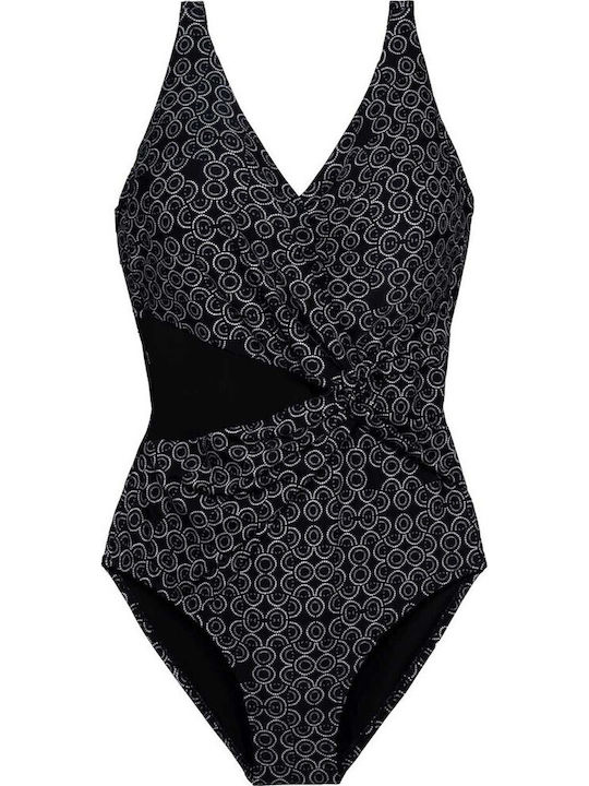 One Piece Swimsuit Push Up for Large Bust Black