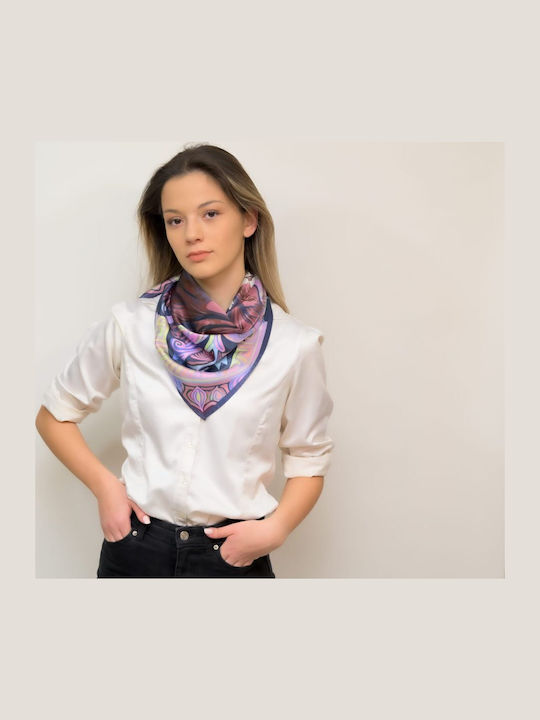 Kalfas Luxury Silk Γυναικείο Μεταξωτό Φουλάρι Ροζ