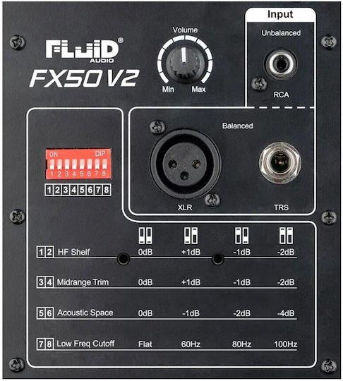 Fluid Audio FX50 V2 Ηχείo Studio Monitor 5" 90W (Τεμάχιο) Μαύρο