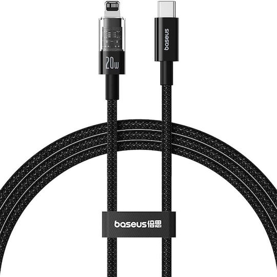 Baseus Gem Braided la Cablu Lightning 20W Negru 2m (P10373001111-01)