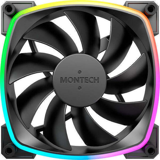 Montech Case Fan 120mm (1600rpm / 59cfm) με ARGB Φωτισμό και Σύνδεση 4-Pin PWM 3τμχ