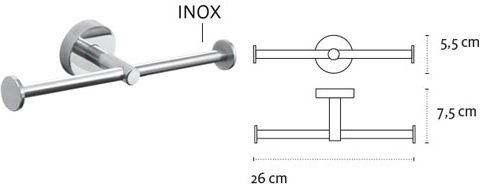 Karag Wandmontiert Papierhalter Inox Satin