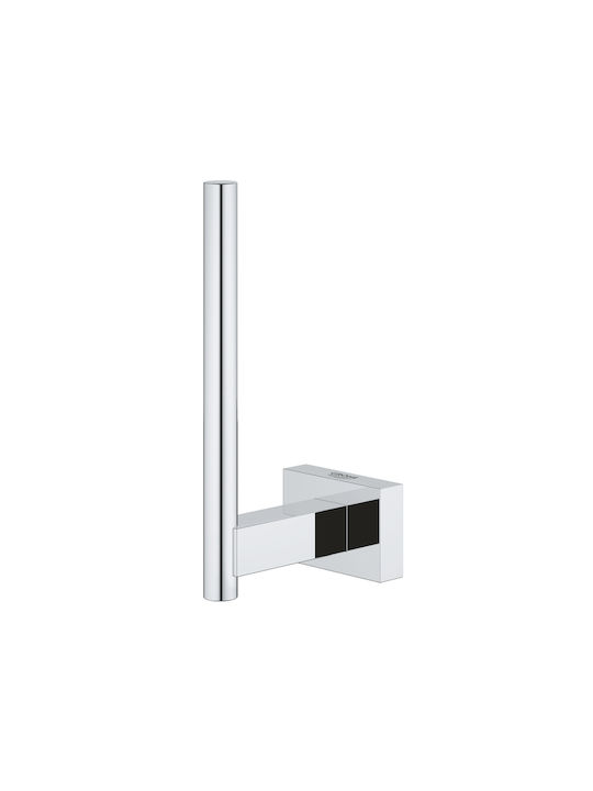 Grohe New Cube Επιτοίχια Χαρτοθήκη Inox Ασημί