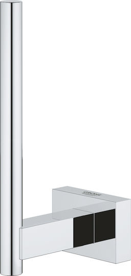 Grohe New Cube Επιτοίχια Χαρτοθήκη Inox Ασημί