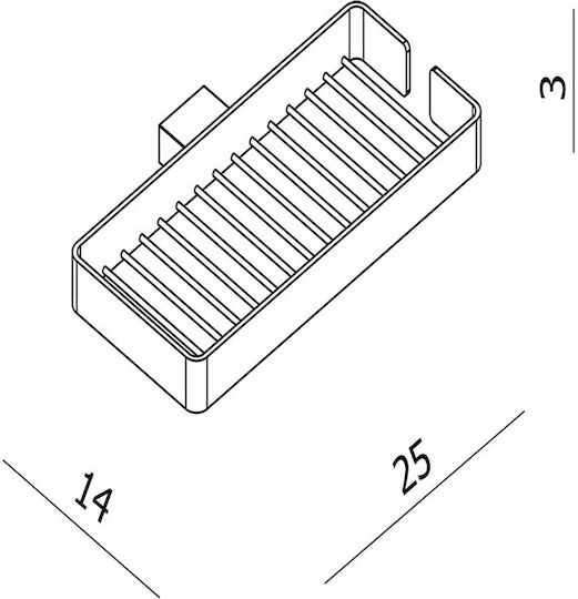 Langberger Series 280 Wandmontiert Seifenschale Inox Silber