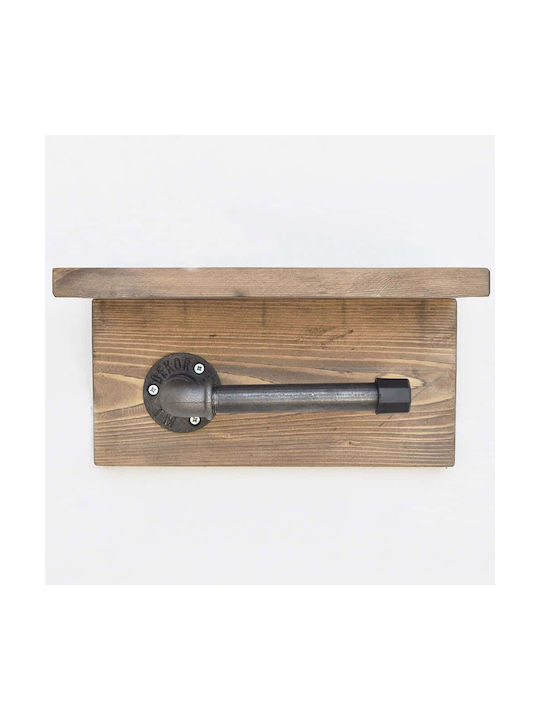 Hanah Home Wall-mounted Paper Holder Wooden Brown
