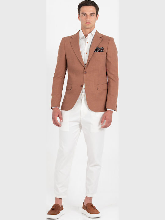 Summer Men's Suit Jacket with Slim Fit Bordeau
