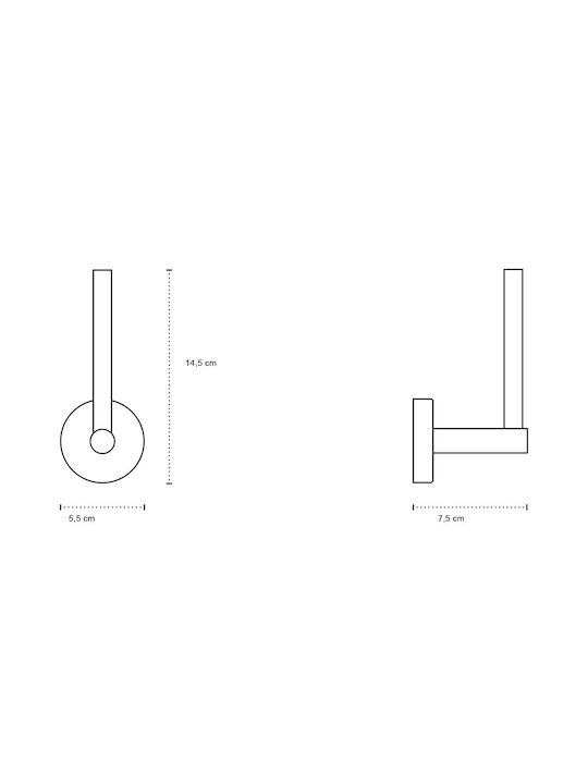 Karag Uno Inox Paper Holder Wall Mounted Black Matt