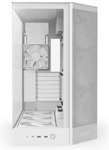 NZXT H9 Flow RGB+ Gaming Midi-Turm Computergehäuse mit Seitenfenster Matte White