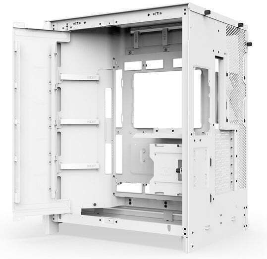 NZXT H9 Flow RGB+ Gaming Midi-Turm Computergehäuse mit Seitenfenster Matte White