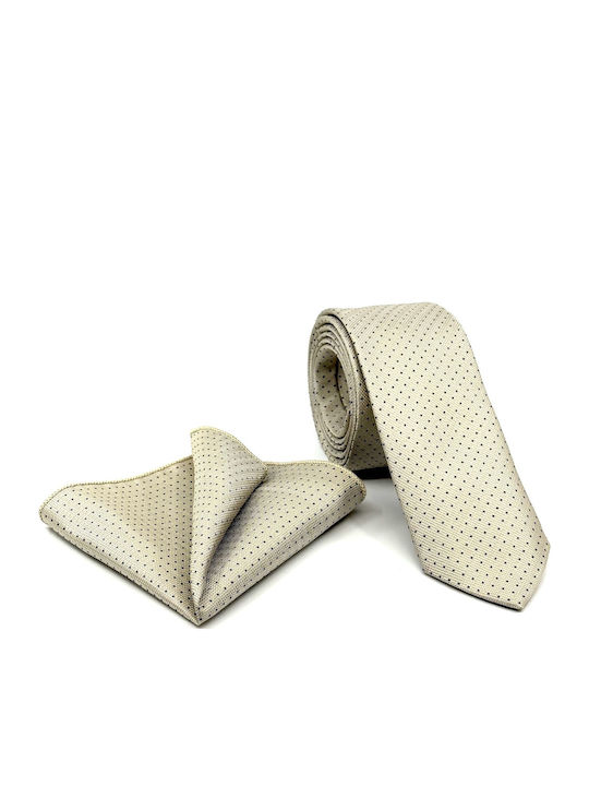 Legend Accessories Комплект Мъжки Кравати Отпечатани в Бежов Цвят