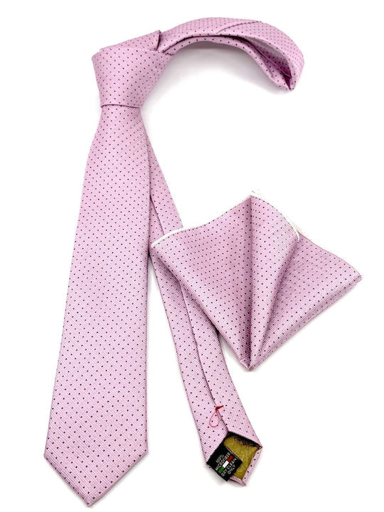 Legend Accessories Σετ Ανδρικής Γραβάτας με Σχέδια σε Ροζ Χρώμα