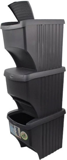 Excellent Houseware Coș de Gunoi Plastic Negru 20lt 1buc