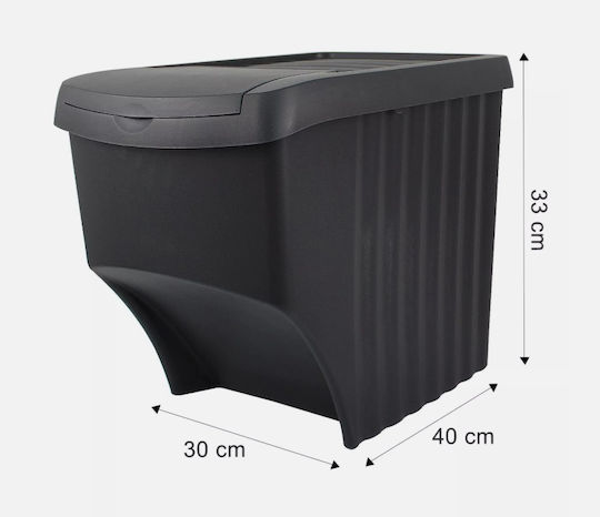 Excellent Houseware Coș de Gunoi Plastic Negru 20lt 1buc