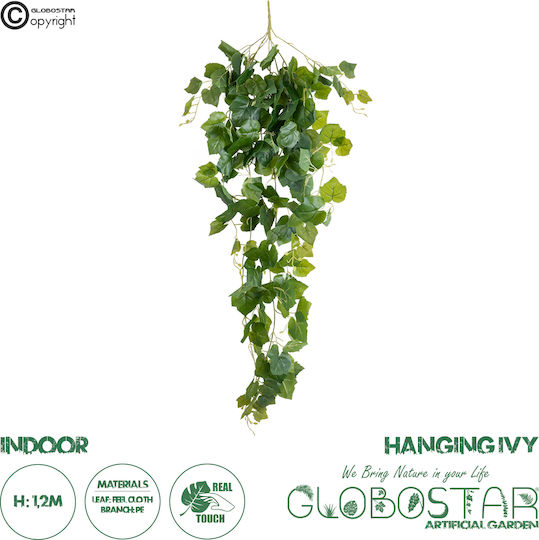 Künstlicher dekorativer Zweig Efeu Grün 120cm GloboStar