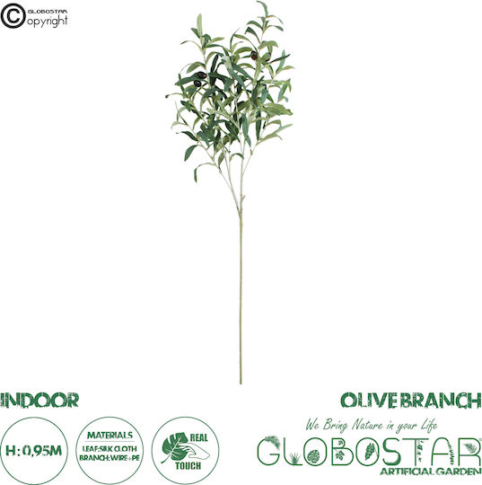 Künstlicher dekorativer Zweig Olive Grün 95cm GloboStar