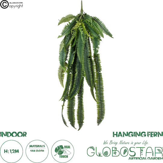 Künstlicher dekorativer Zweig Farn Grün 120cm 30Stück GloboStar