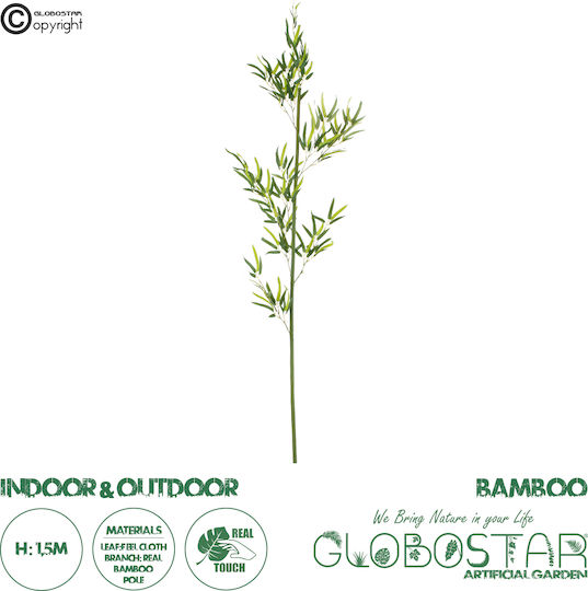 Künstlicher dekorativer Zweig Bamboo Grün 150cm GloboStar