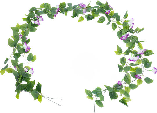 Globostar Künstlicher Garten Morning Glory Girlande 21152 Künstliche Dekorative Girlande aus Morning Glory 230cm Set aus 2 Stück