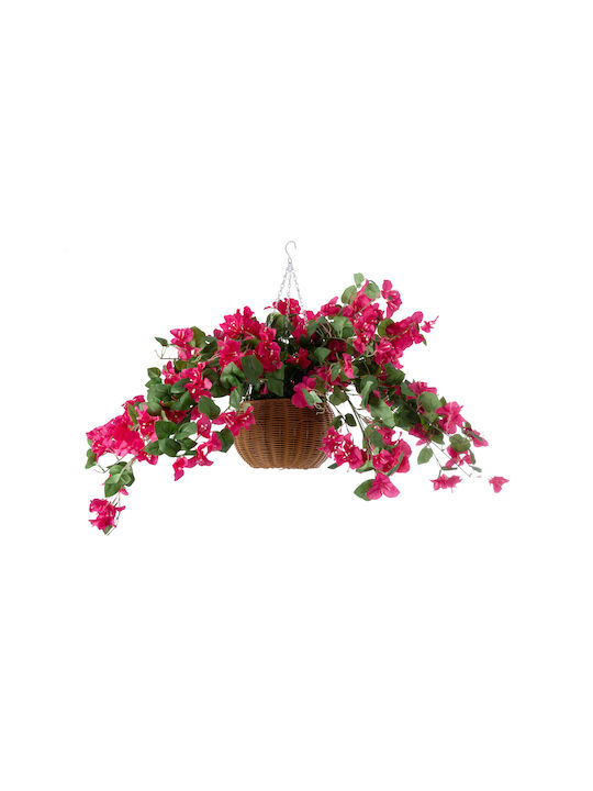 Globostar Künstlicher Garten Rhododendron Hängende Pflanze 20634 Künstliche Hängende Dekorative Pflanze Rosenbusch Y60cm