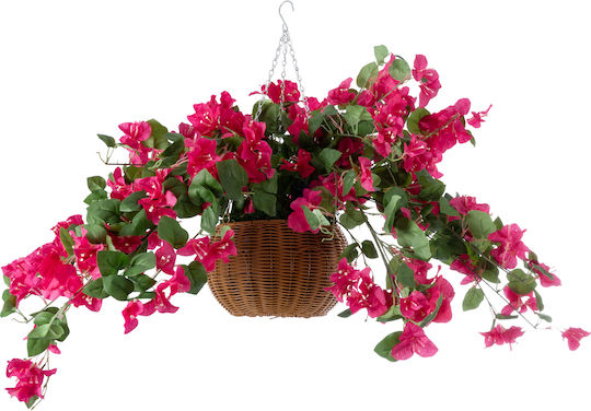 Globostar Künstlicher Garten Rhododendron Hängende Pflanze 20634 Künstliche Hängende Dekorative Pflanze Rosenbusch Y60cm