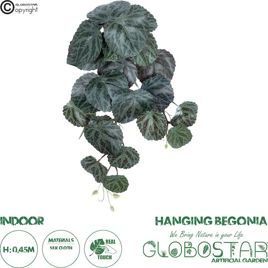 Dekorative künstliche Pflanze Begonie Grün 45cm in Box GloboStar