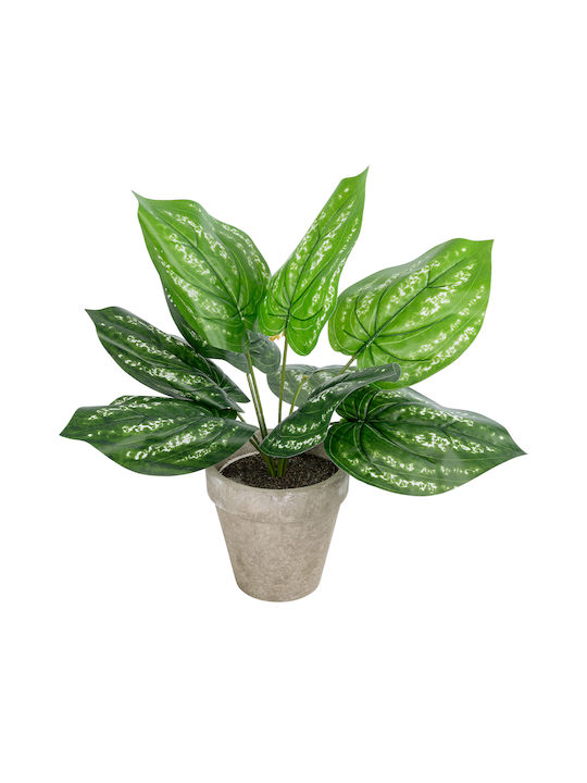 Globostar Artificial Garden Silver Pothos Potted Plant 20896 Decorative Pothos Plant Φ40 X H33cm