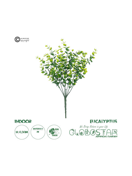 Globostar Artificial Garden Eucalyptus Branch 21065 Decorative Eucalyptus Branch D25 X H30cm