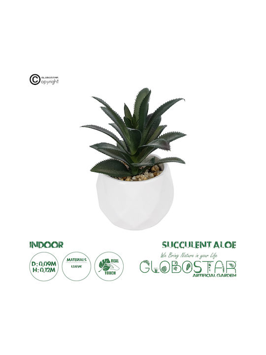 Globostar Artificial Garden Succulent Aloe Potted Plant 20983 Διακοσμητικό Φυτό Αλόης Φ9 X Υ12cm
