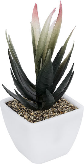 Globostar Künstliche Garten Sukkulente Aloe Topfpflanze 20974 Dekorative Aloe Pflanze Φ7 X Η14cm