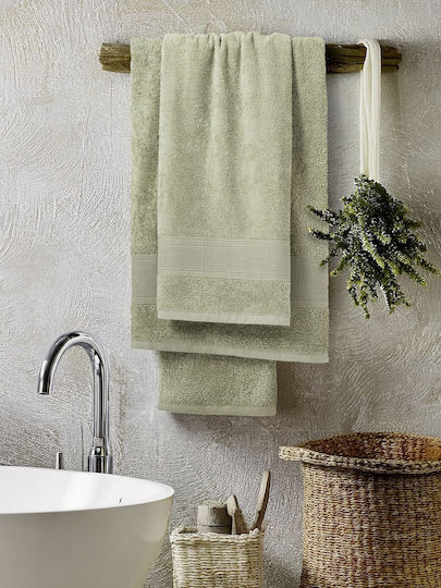 Nima Badehandtuch Oasis 70x140εκ. Olive Green Gewicht 480gr/m²