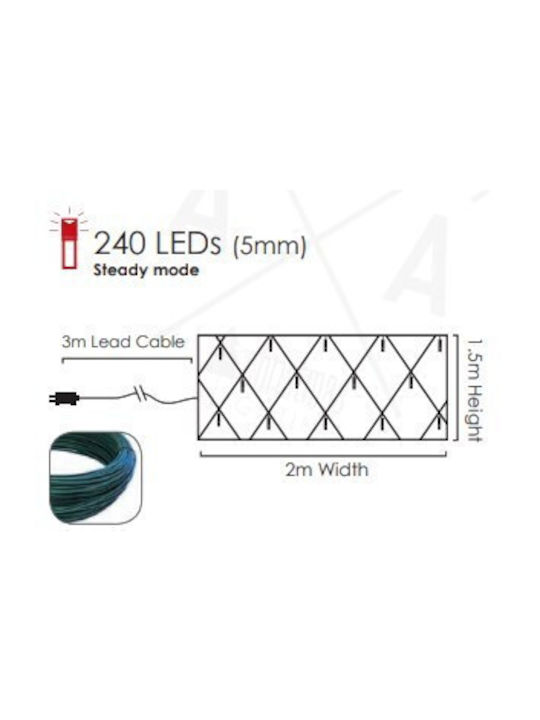 240 Lichter LED 2m. x 150cm Kaltes Weiß Typ Netz 1Stück 240 Lichter LED 2m. x 150cm Kaltes Weiß Typ Netz 1Stück